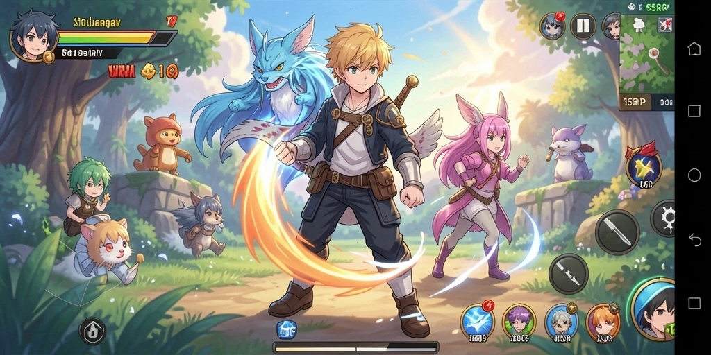 Tampilan gameplay seru di dunia Anime yang penuh petualangan.