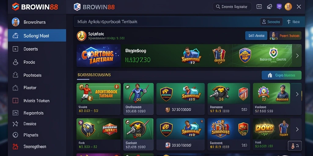 Screenshot utama BROWIN88 menampilkan antarmuka taruhan yang dinamis.