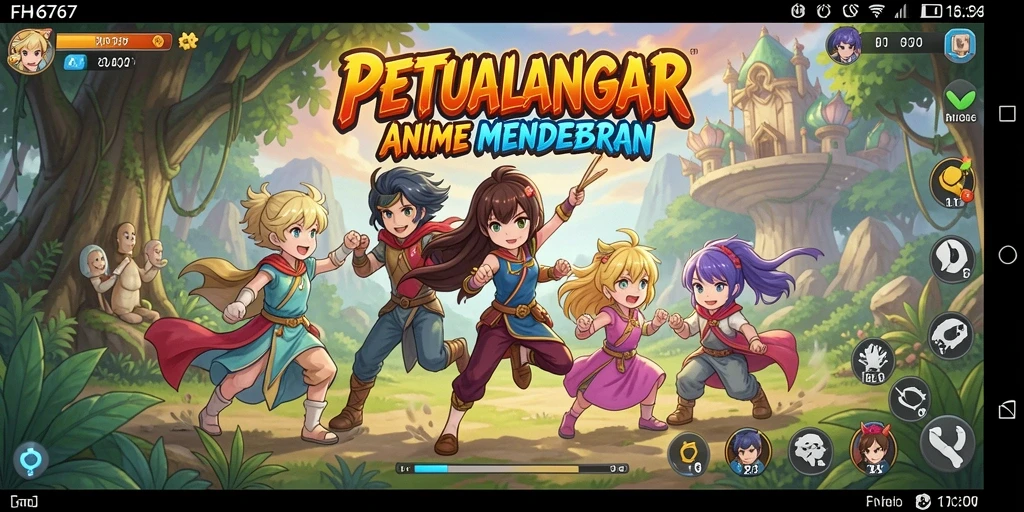Screenshot FH6767 menunjukkan aksi pertarungan yang intens dalam gaya Anime.