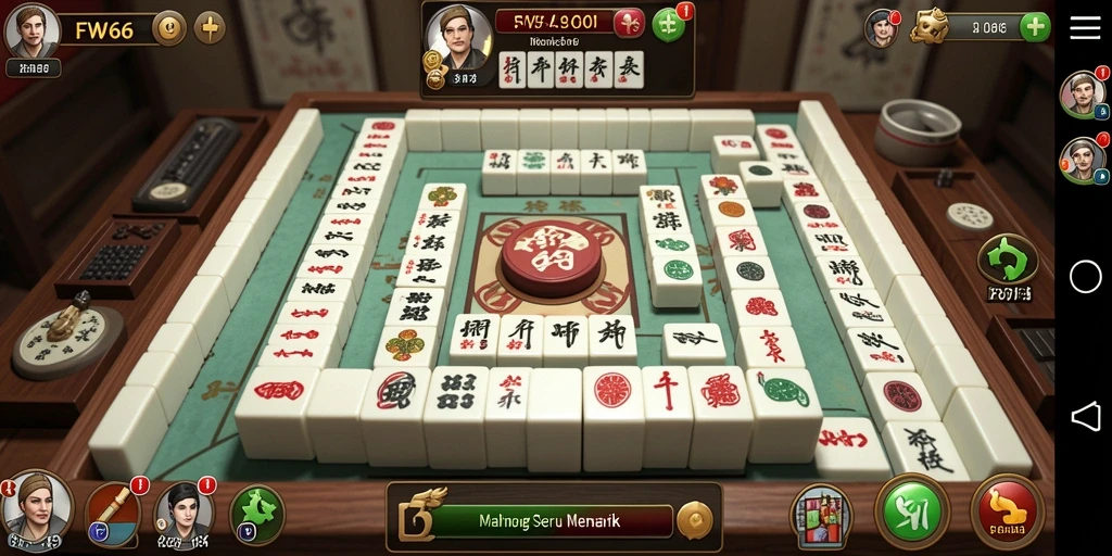 Screenshot gameplay FW66 yang menampilkan serunya permainan Mahjong.