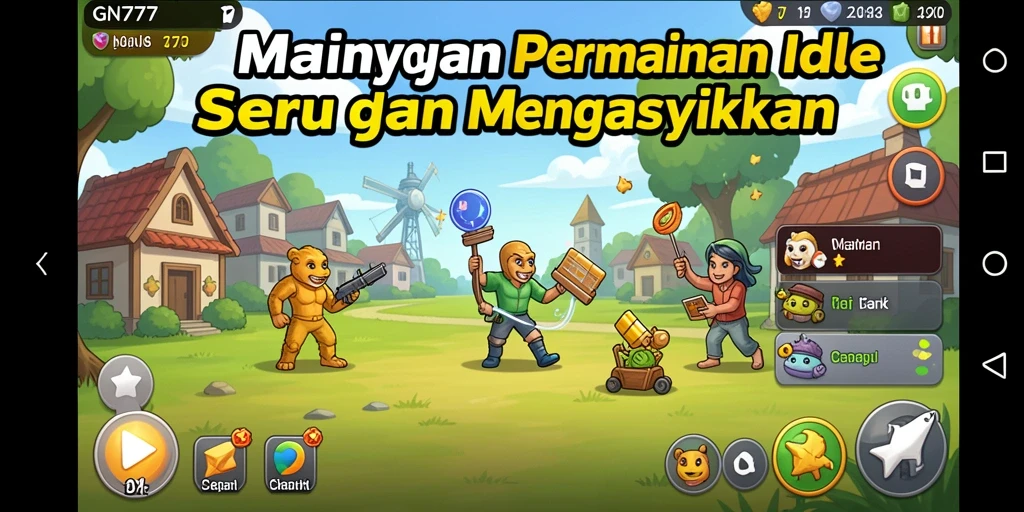Screenshot yang menggambarkan keseruan gameplay Idle GN777.
