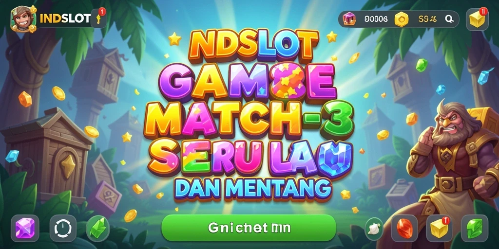 Screenshot menunjukkan gameplay seru dari INDSLOT dengan objek warna-warni.
