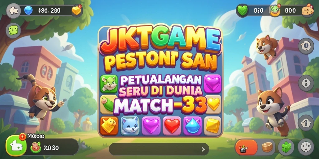 Tampilan gameplay seru di JKTGAME dengan berbagai item yang harus dicocokkan.