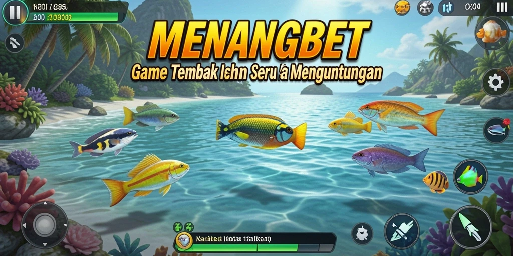 Gameplay seru MENANGBET dengan berbagai ikan yang bisa ditangkap.