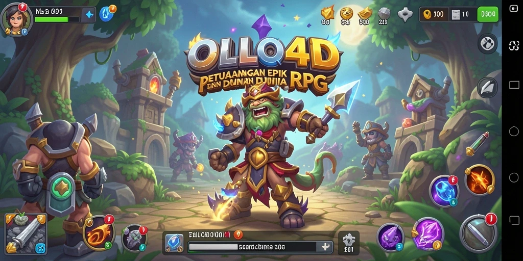 Tampilan utama gameplay OLLO4D yang menampilkan pertarungan epik.