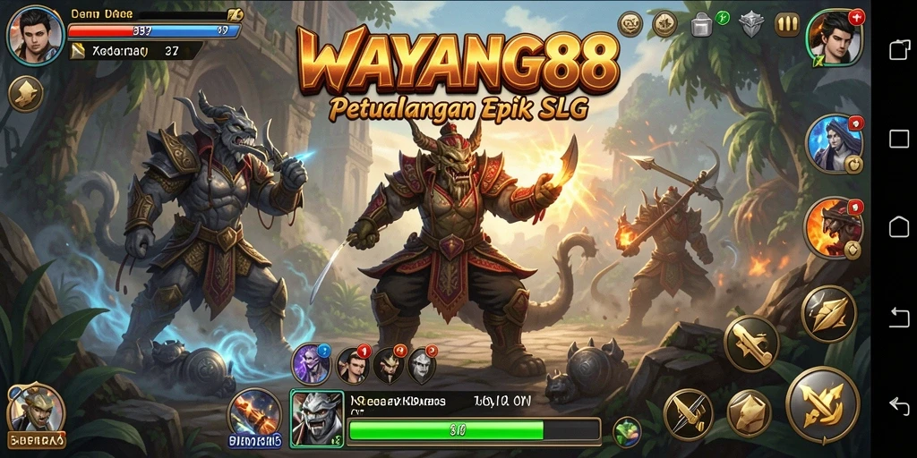 Tangkapan layar <strong>WAYANG88</strong> menunjukkan suasana pertempuran yang mendebarkan dalam dunia SLG.